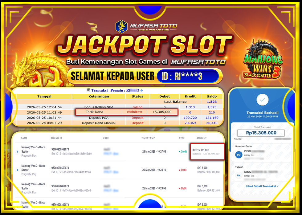 MUFASATOTO JACKPOT PRAG MATICPLAY Rp.15.305.000|LUNAS